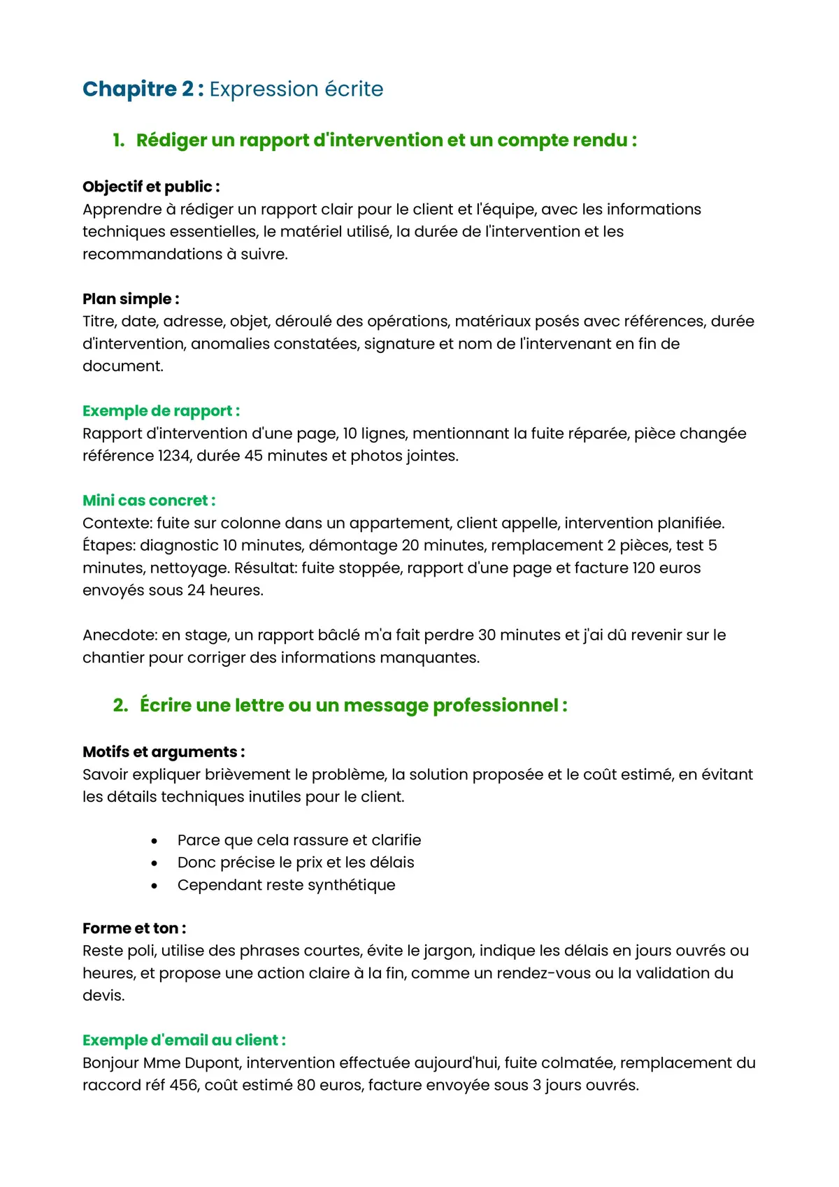 Example Fiche de Révision CAP MIS